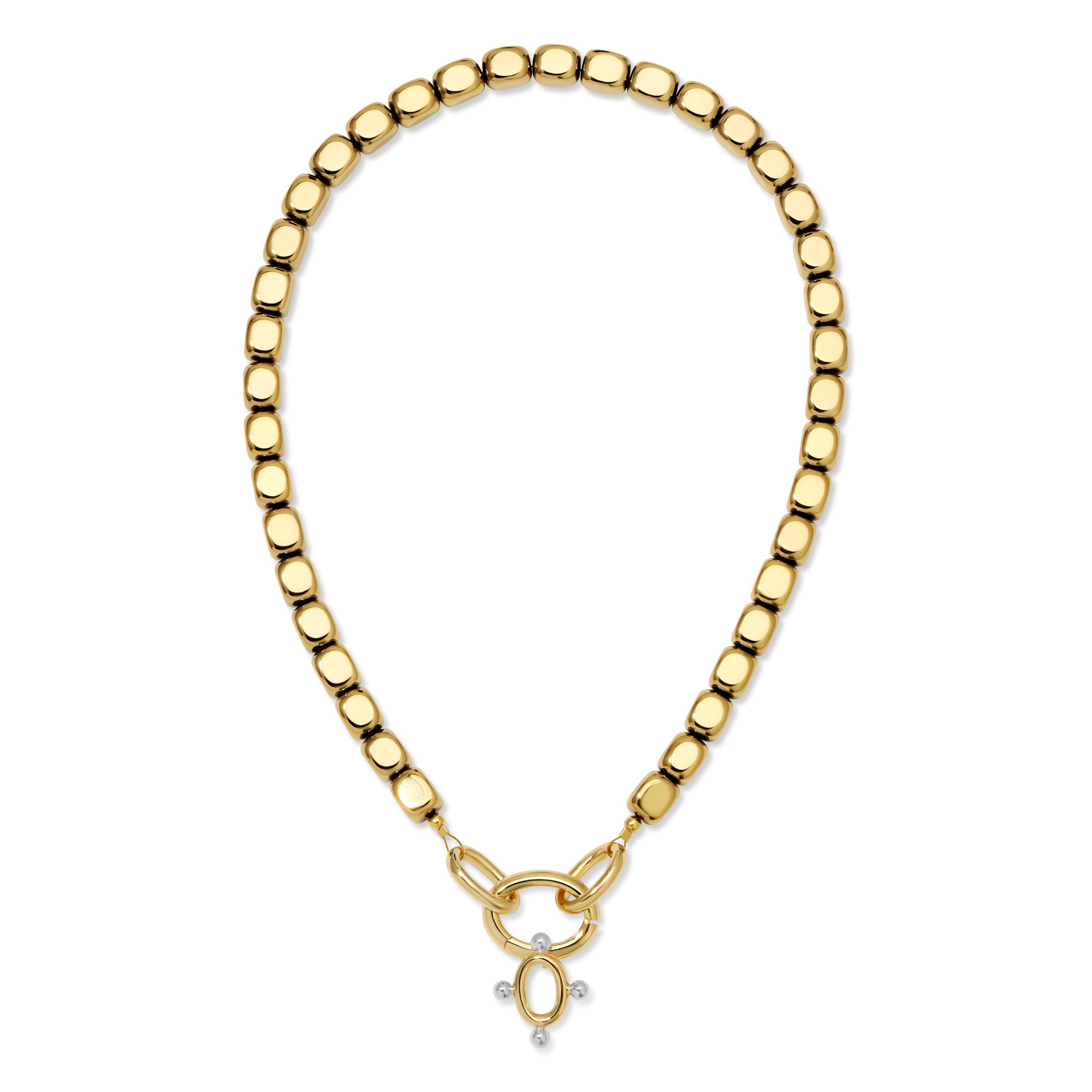 SERAPHINE TWO TONE NECKLACE - GOLD HEMATITE