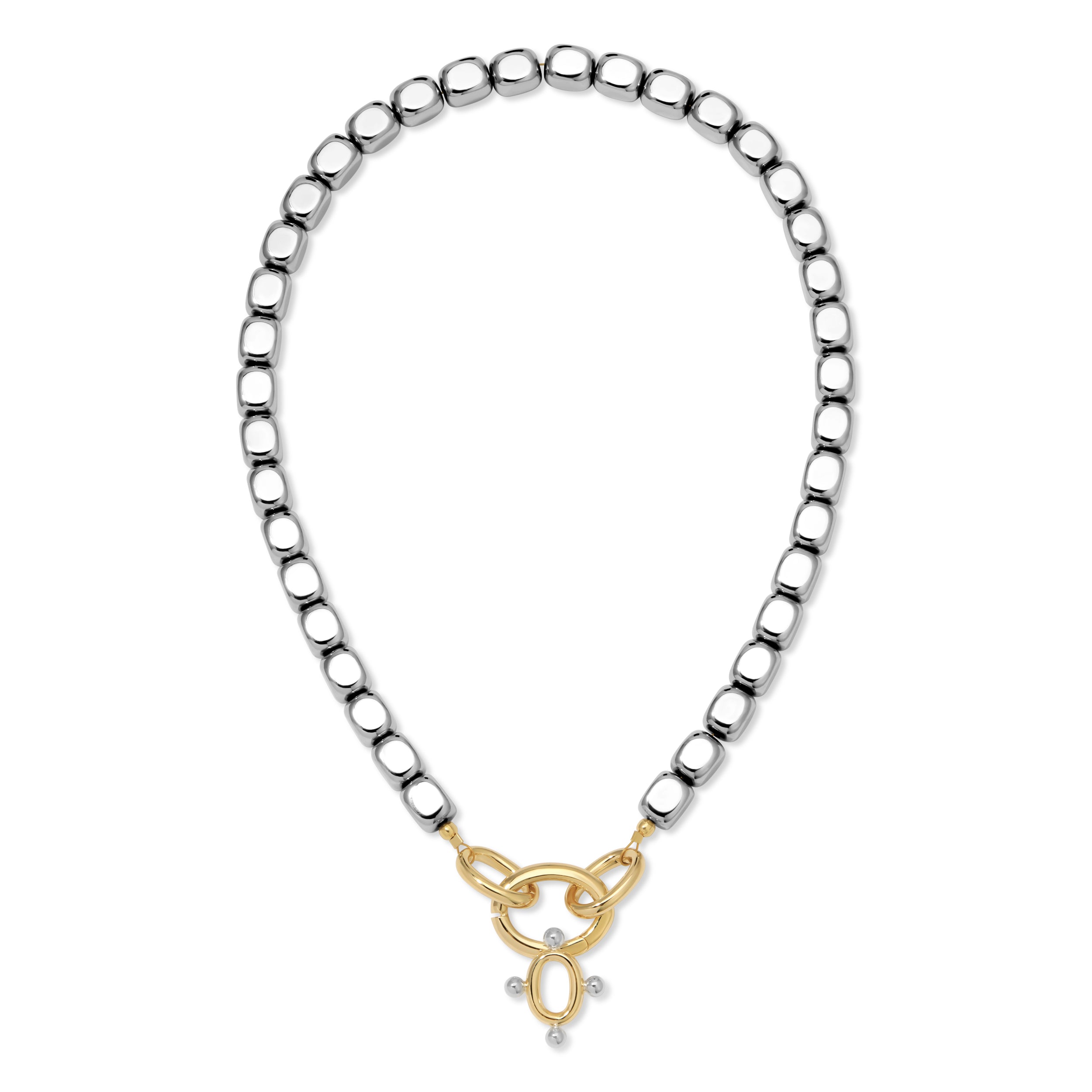 SERAPHINE TWO TONE NECKLACE - SILVER HEMATITE