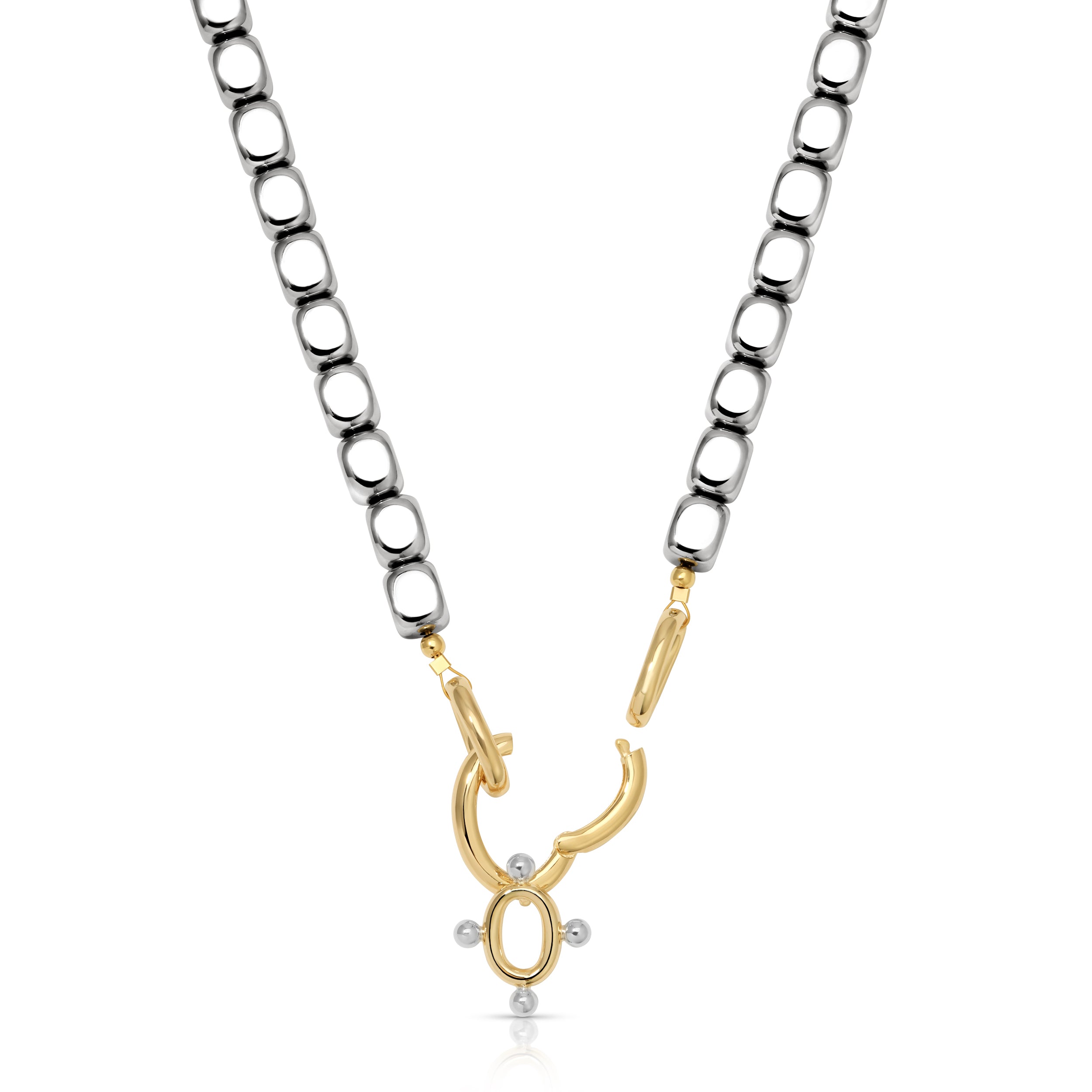SERAPHINE TWO TONE NECKLACE - SILVER HEMATITE