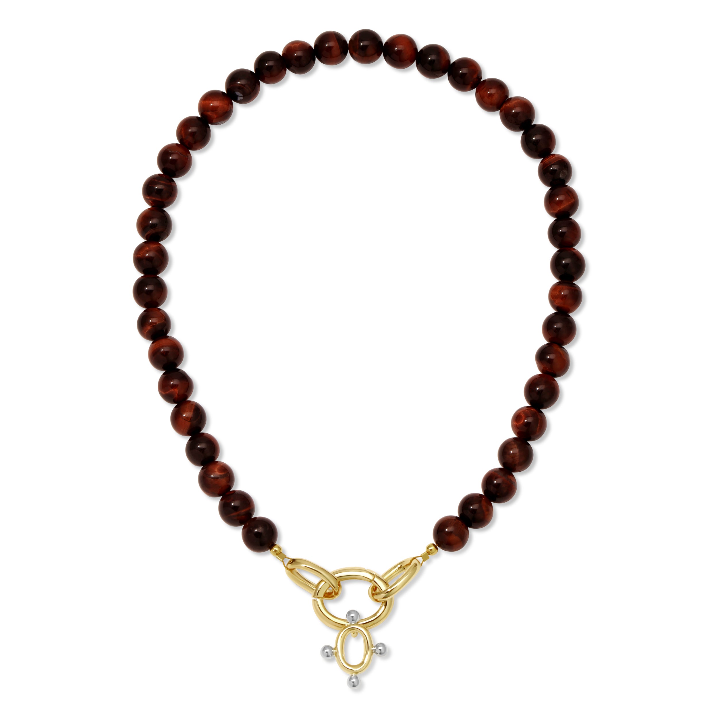 SERAPHINE TWO TONE NECKLACE - RED TIGER EYE