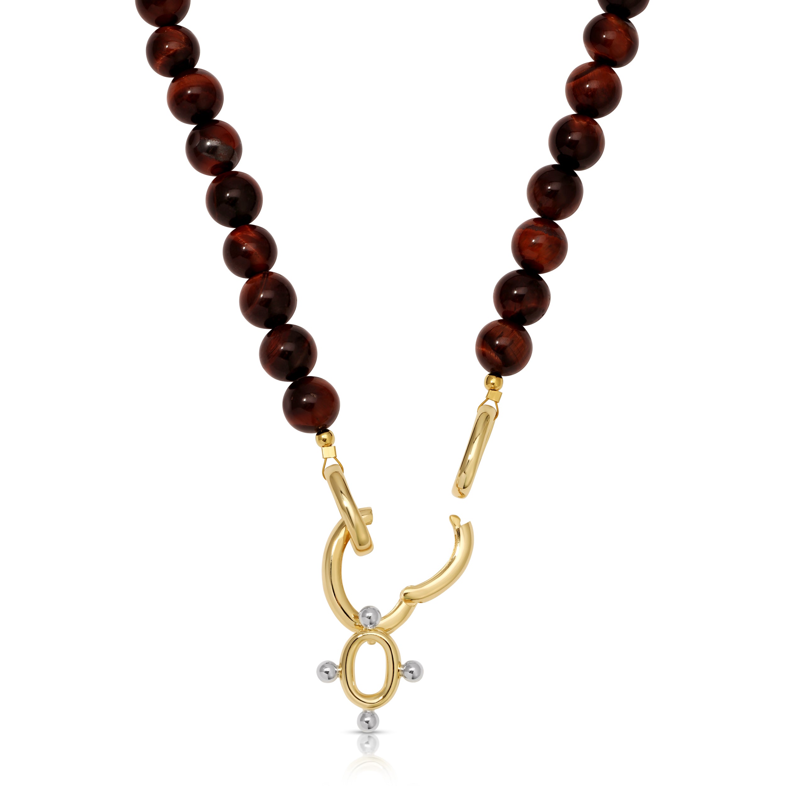 SERAPHINE TWO TONE NECKLACE - RED TIGER EYE