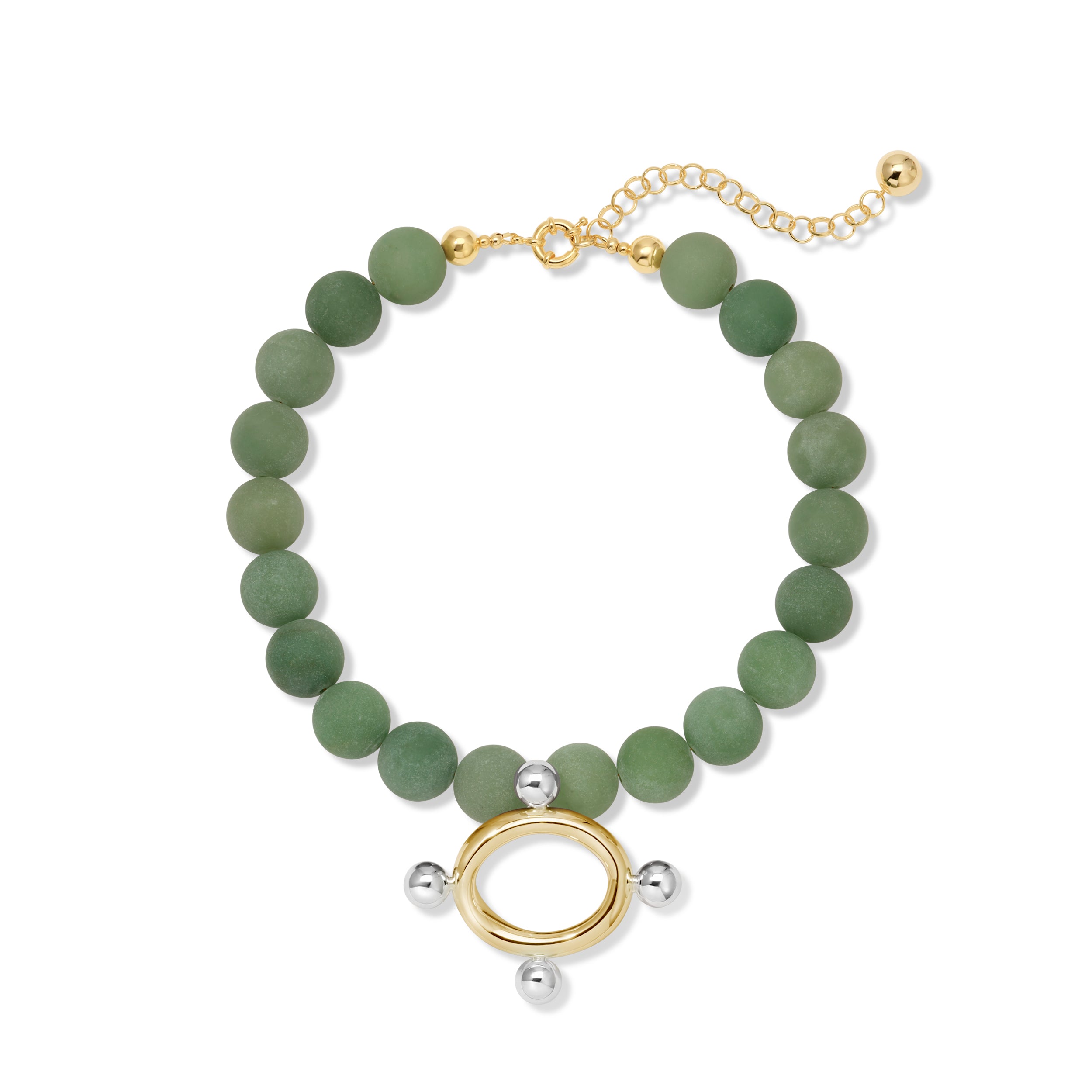 SERAPHINE TWO TONE STATEMENT NECKLACE - GREEN AVENTURINE