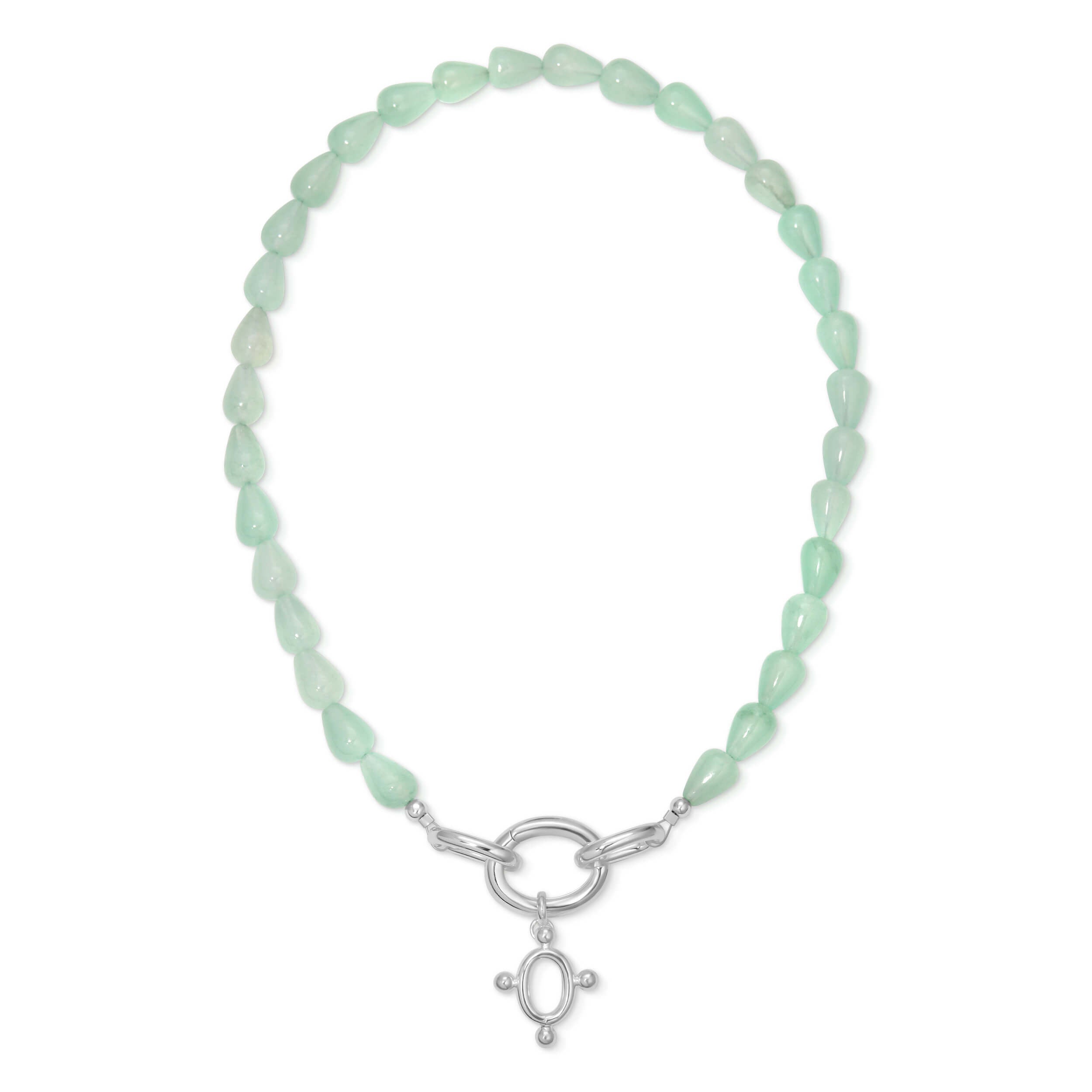SERAPHINE DROP NECKLACE - SERAPHINE PENDANT SILVER - LIGHT JADE