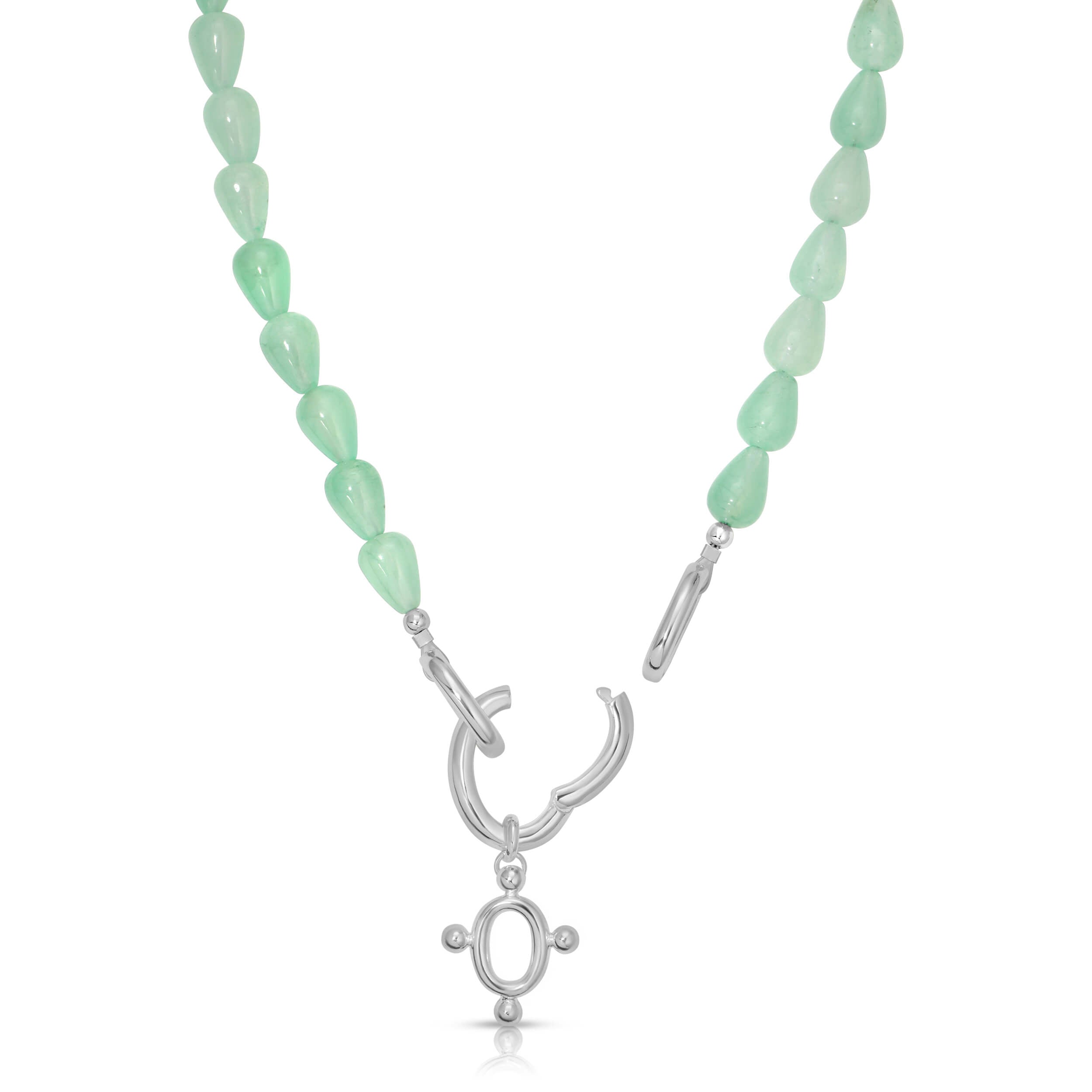 SERAPHINE DROP NECKLACE - SERAPHINE PENDANT SILVER - LIGHT JADE