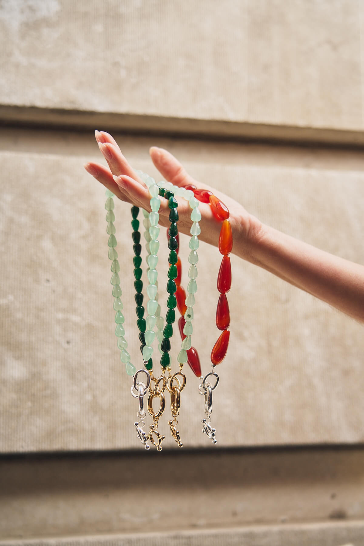 SERAPHINE DROP NECKLACE - SERAPHINE PENDANT SILVER - LIGHT JADE